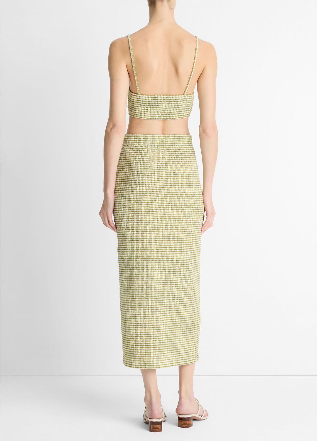 Checked Smocked Midi Skirt in Dresses & Skirts HERBARIA COMBO | VINCE Sale