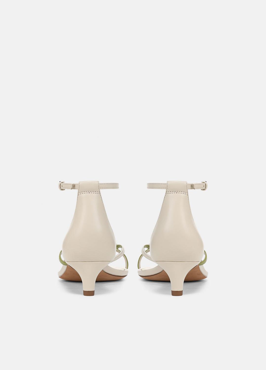 Siri Leather Heeled Sandal in Shoes FLAX/HERBARIA | VINCE Sale