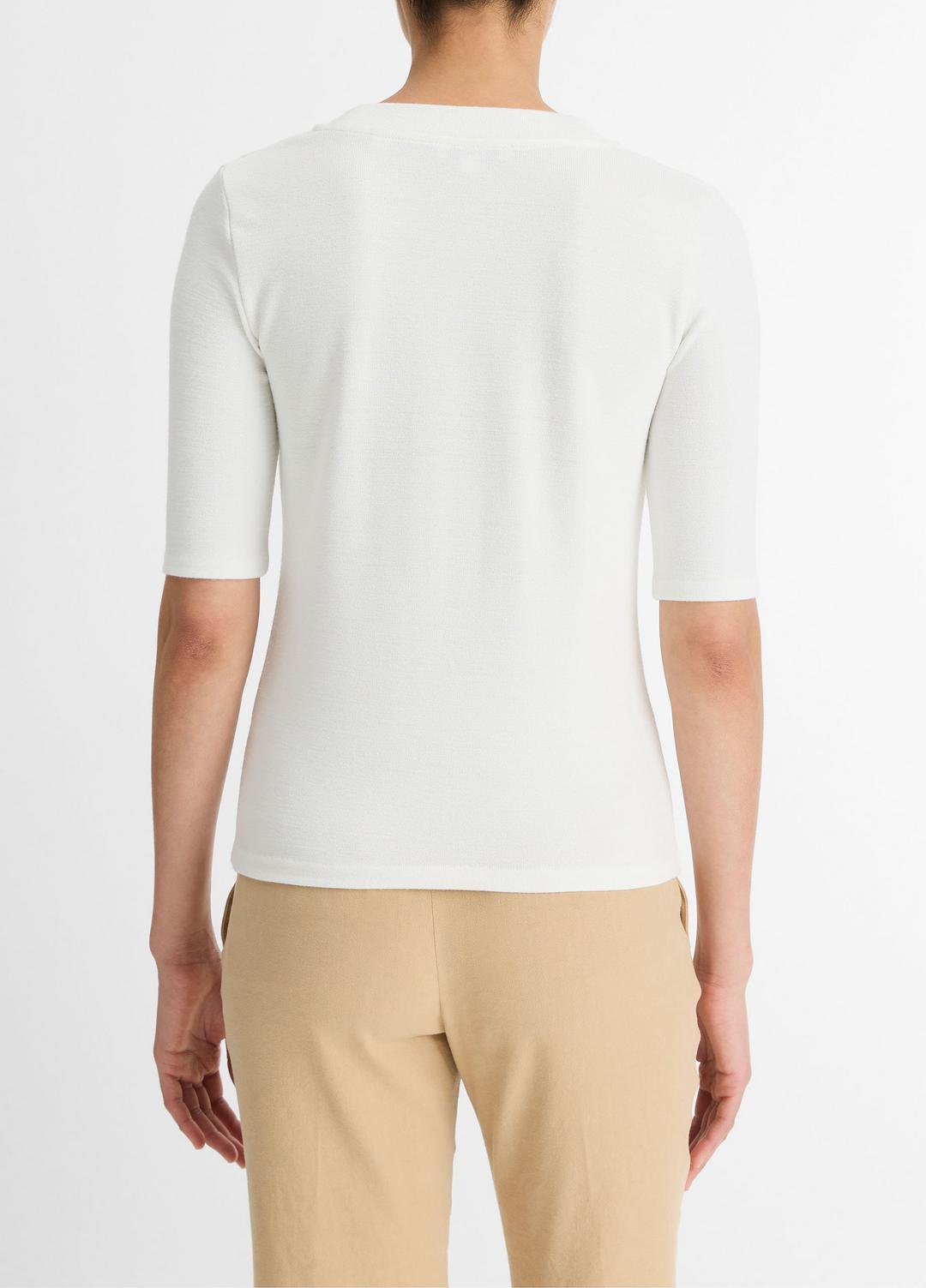 Jersey Elbow-Sleeve Henley in Shirts & Tees OFF WHITE | VINCE Sale