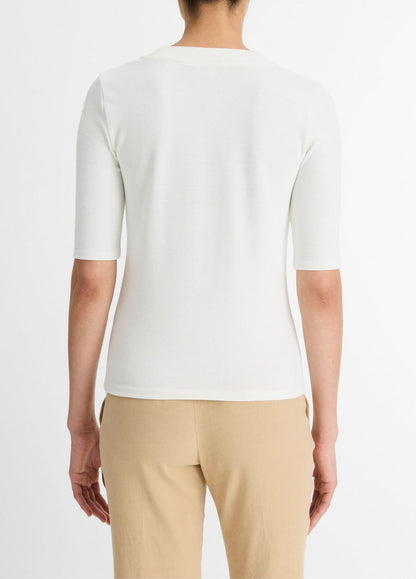 Jersey Elbow-Sleeve Henley in Shirts & Tees OFF WHITE | VINCE Sale