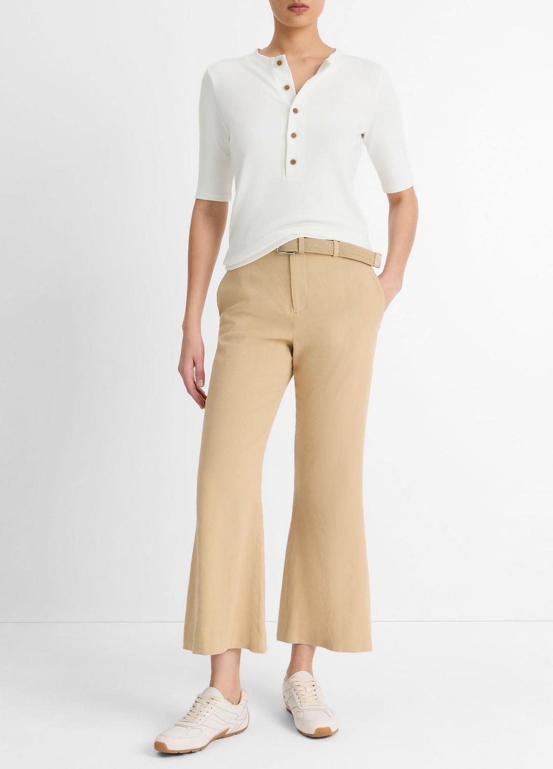 Jersey Elbow-Sleeve Henley in Shirts & Tees OFF WHITE | VINCE Sale