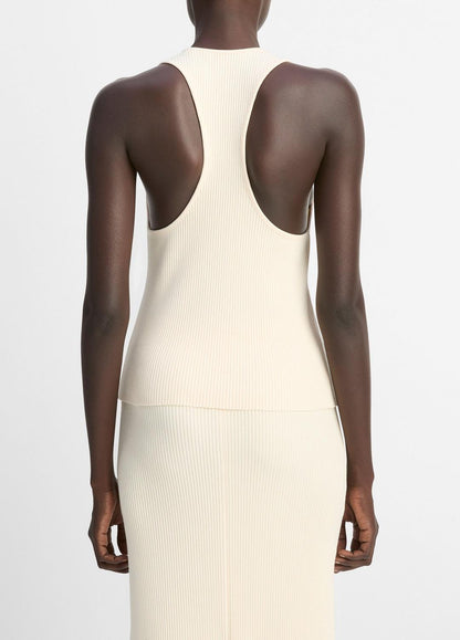 Ribbed Cotton-Blend Racerback Tank in Shirts & Tees OAT SHELL | VINCE Sale