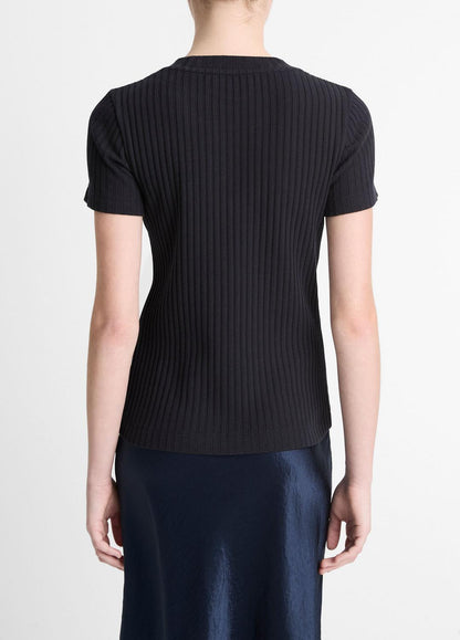 Ribbed Cotton-Blend Top in Shirts & Tees COASTAL BLUE | VINCE Sale