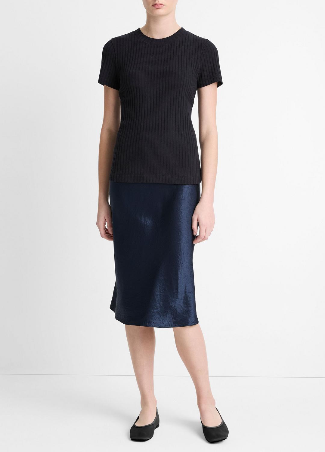 Ribbed Cotton-Blend Top in Shirts & Tees COASTAL BLUE | VINCE Sale