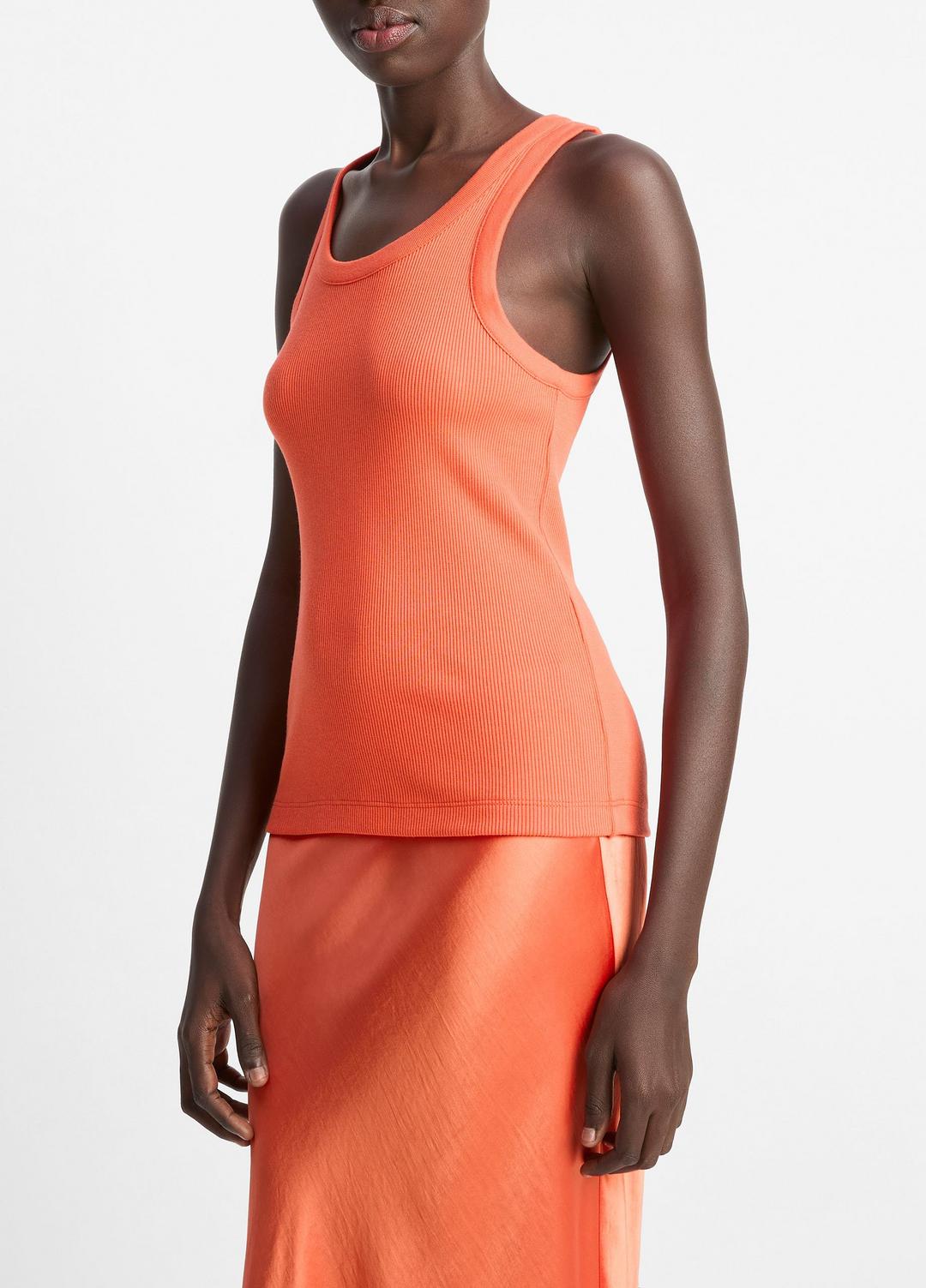 Ribbed Scoop-Neck Tank in Shirts & Tees BURNT ORCHID | VINCE Sale