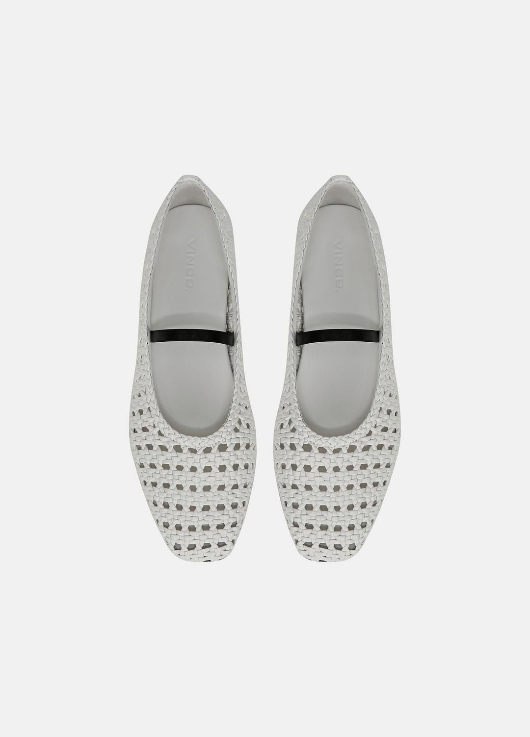 Vivian Leather Mary Jane Flat in Shoes WHITE | VINCE Sale