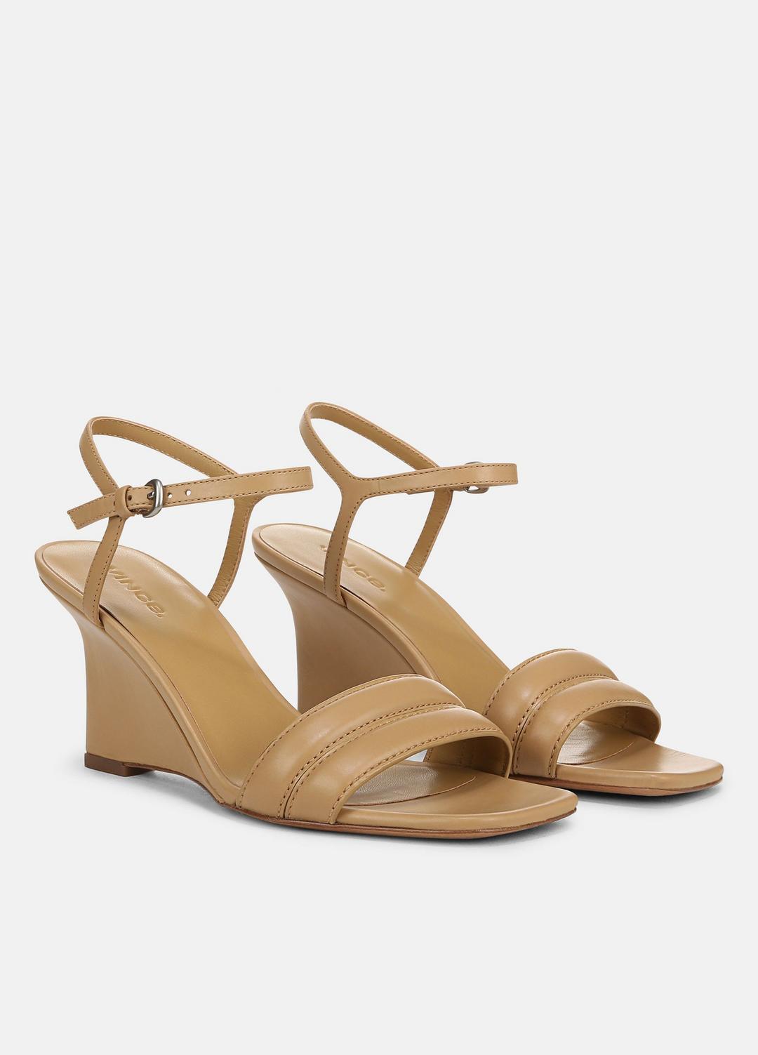 Prema Leather Wedge Sandal in Shoes LIGHT SABLE | VINCE Sale