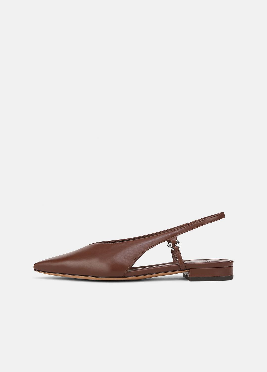 Ines Leather Slingback Flat in Shoes COFFEE | VINCE Sale