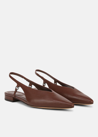 Ines Leather Slingback Flat in Shoes COFFEE | VINCE Sale