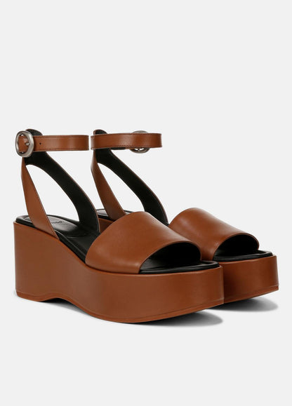 Phillipa Leather Platform Sandal in Shoes SEQUOIA BROWN | VINCE Sale