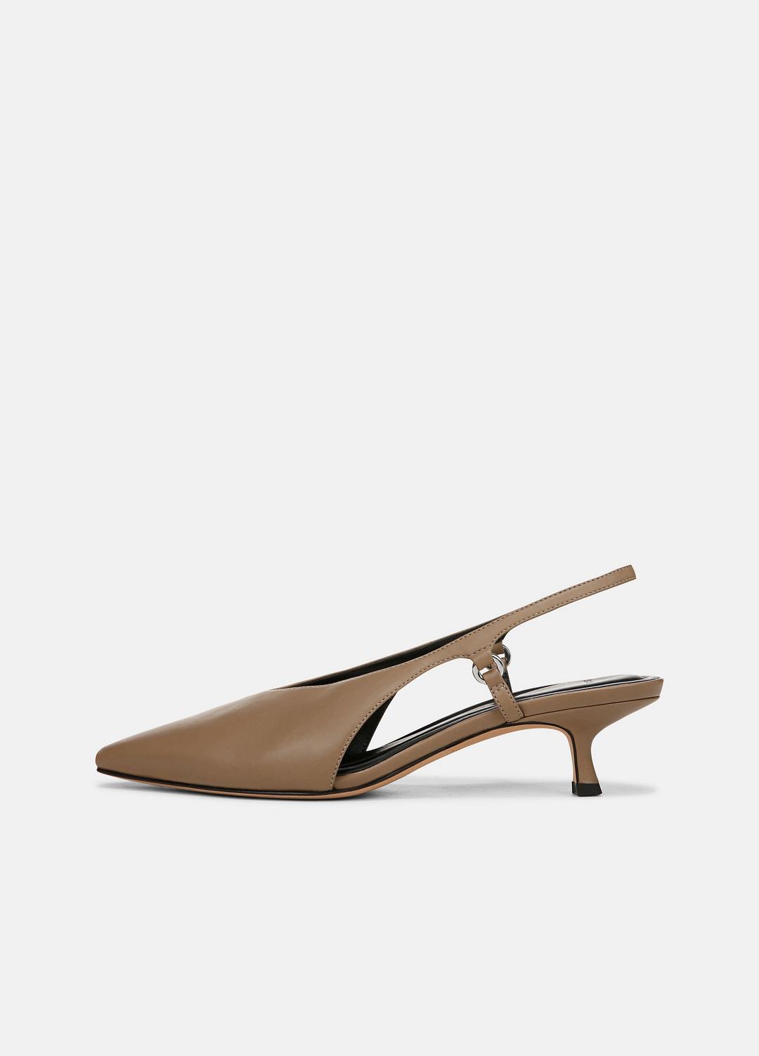 Sabrina Leather Slingback Kitten Heel in Shoes SAND SHELL | VINCE Sale