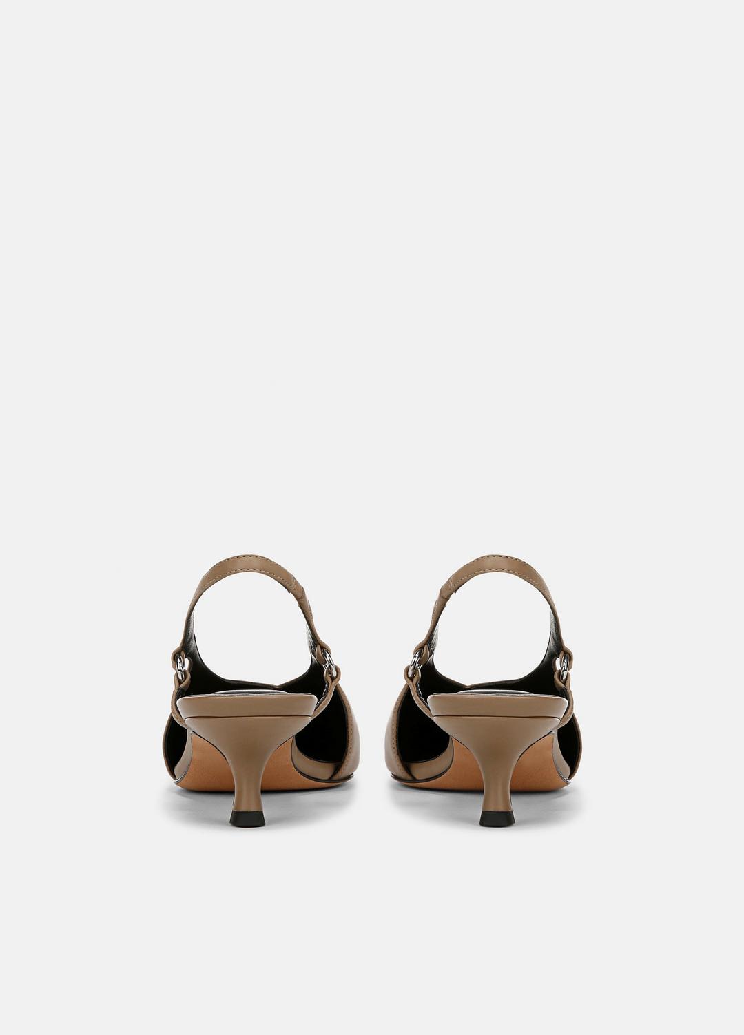 Sabrina Leather Slingback Kitten Heel in Shoes SAND SHELL | VINCE Sale