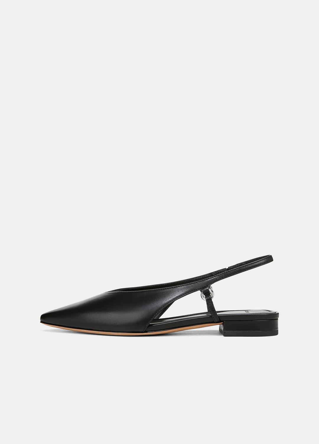 Ines Leather Slingback Flat in Shoes BLACK | VINCE Sale