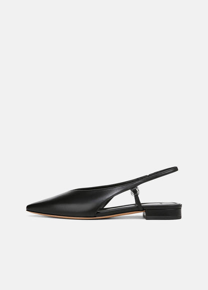 Ines Leather Slingback Flat in Shoes BLACK | VINCE Sale