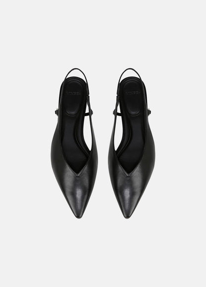 Ines Leather Slingback Flat in Shoes BLACK | VINCE Sale