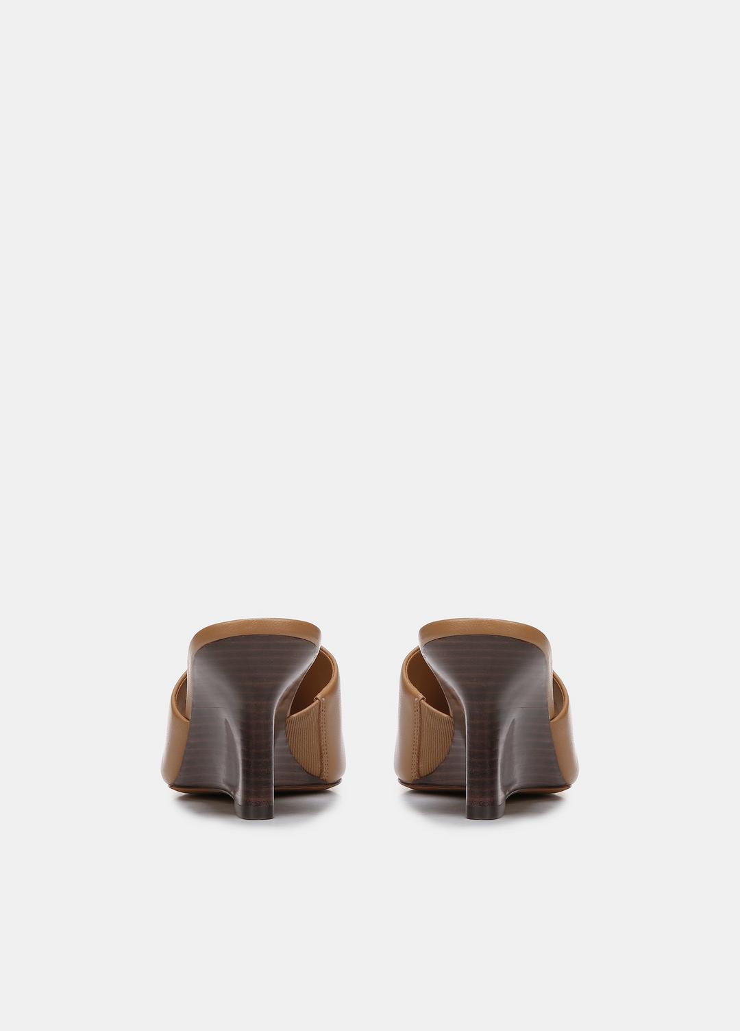 Pia Leather Wedge Sandal in Shoes TAN | VINCE Sale