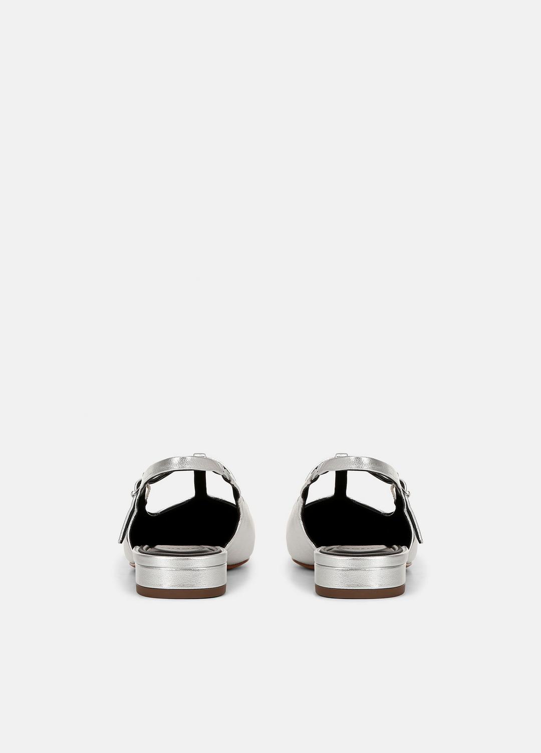 Iliana Metallic Leather Slingback Flat in Shoes SILVER | VINCE Sale