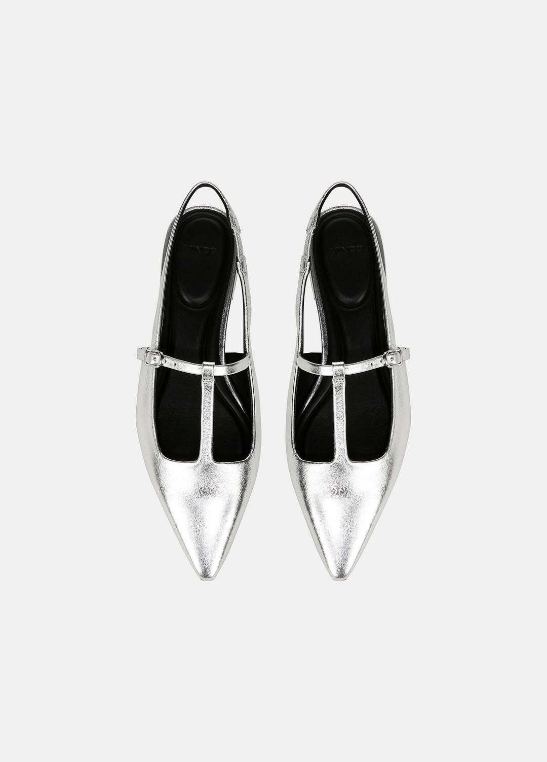 Iliana Metallic Leather Slingback Flat in Shoes SILVER | VINCE Sale
