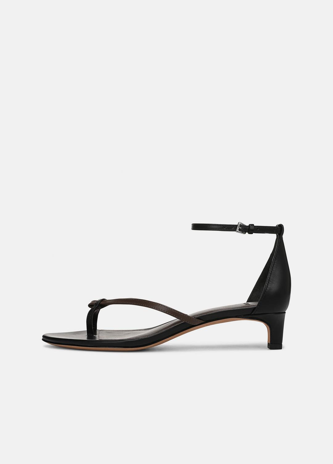 Siri Leather Heeled Sandal in Shoes BLACK/NUTWOOD | VINCE Sale