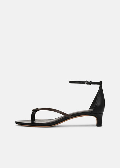 Siri Leather Heeled Sandal in Shoes BLACK/NUTWOOD | VINCE Sale