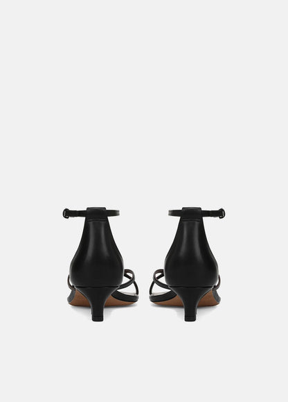 Siri Leather Heeled Sandal in Shoes BLACK/NUTWOOD | VINCE Sale