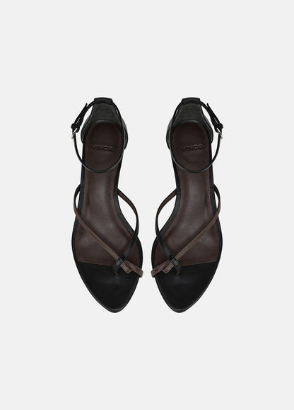 Siri Leather Heeled Sandal in Shoes BLACK/NUTWOOD | VINCE Sale