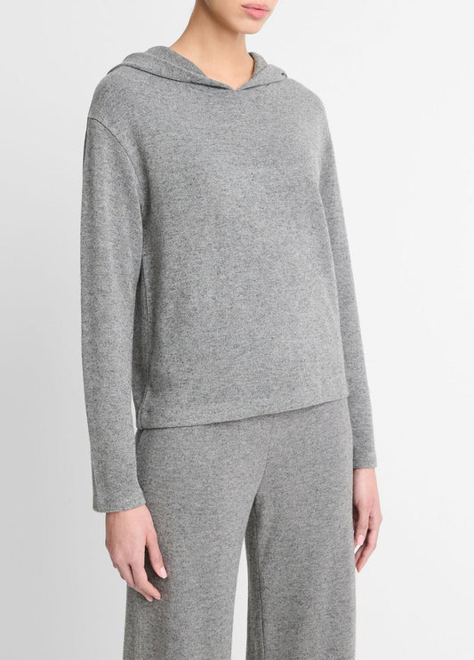 Cozy Long-Sleeve Hoodie in Shirts & Tees DARK HEATHER GREY | VINCE Sale
